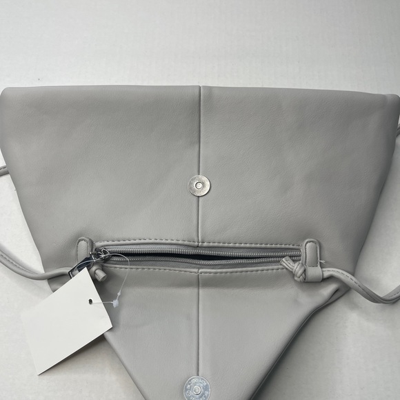 Gray Vegan Leather Flap Handbag - Picture 10 of 10